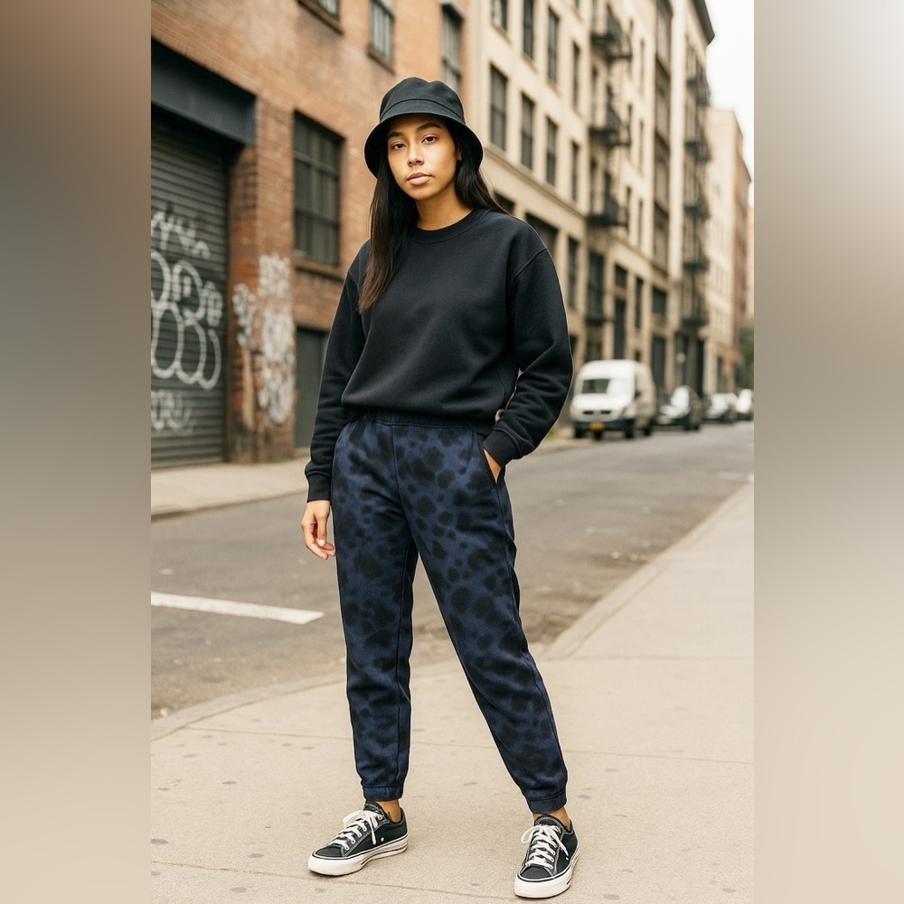 525 Revolve Anthropologie Women’s Black Tie-Dye Joggers Streetwear Sweatpants